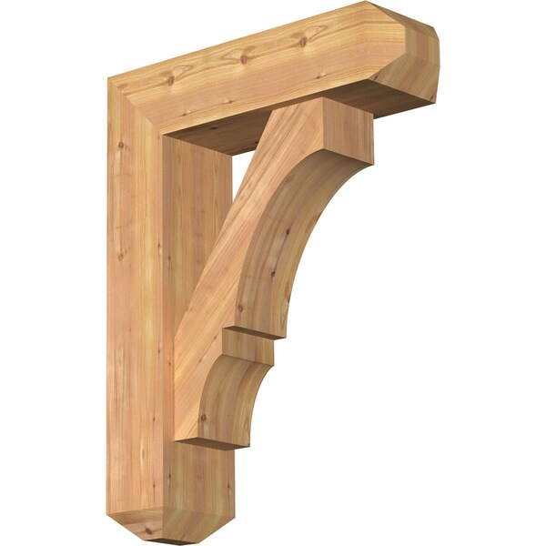 Ekena Millwork Balboa Craftsman Smooth Bracket w/ Offset Brace, Western Red Cedar, 7 1/2"W x 26"D x 34"H BKT0806X26X34BOA04SWR - main